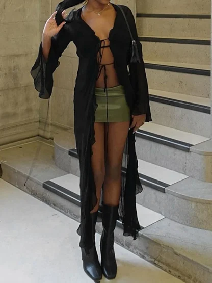 Long Sleeve See-through Jacket - Image 2
