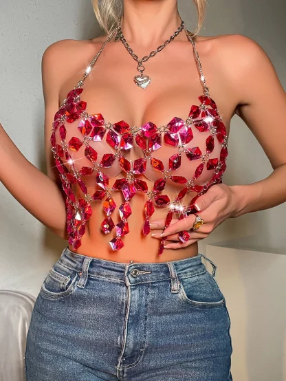 Luxury Halter See-through Top - Image 4