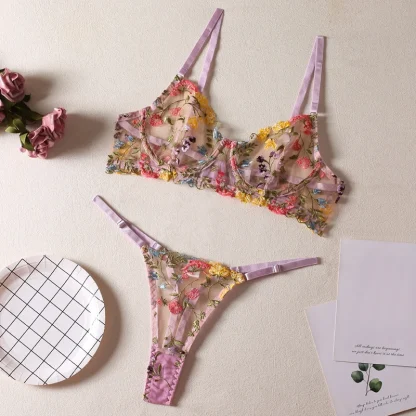 Sexy Floral See-through Lingerie - Image 5