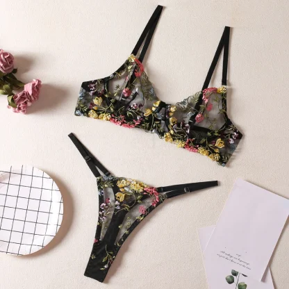 Sexy Floral See-through Lingerie - Image 6