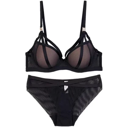 Strappy Mesh See-through Lingerie - Image 7
