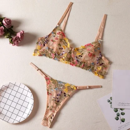 Sexy Floral See-through Lingerie - Image 4