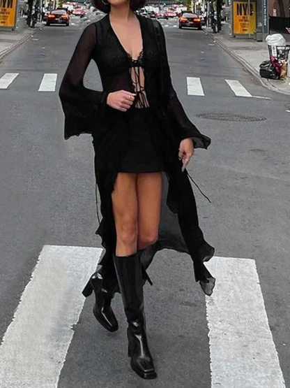 Long Sleeve See-through Jacket - Image 3