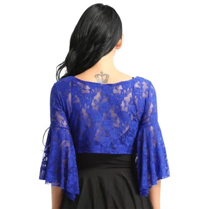 Cropped Lace See-through Jackets - Image 3