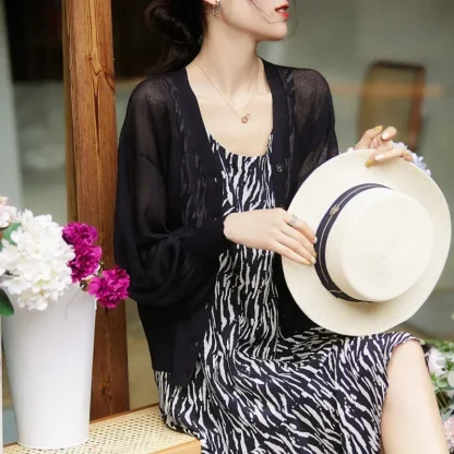 Casual Button-down See-through Jackets - Image 4