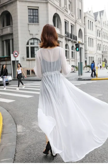 Printed Long See-through Jackets - Image 7