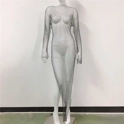 Sexy Fishnet Sparkly Sheer Dress - Image 7