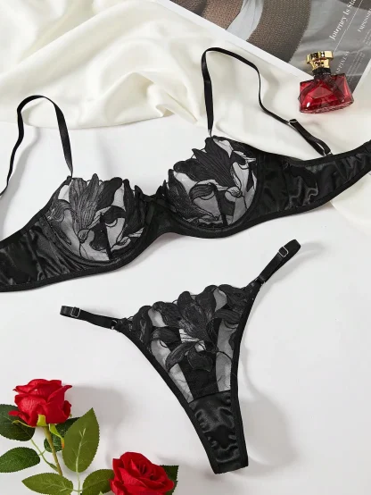 Sexy Solid Color See-through Lingerie - Image 6
