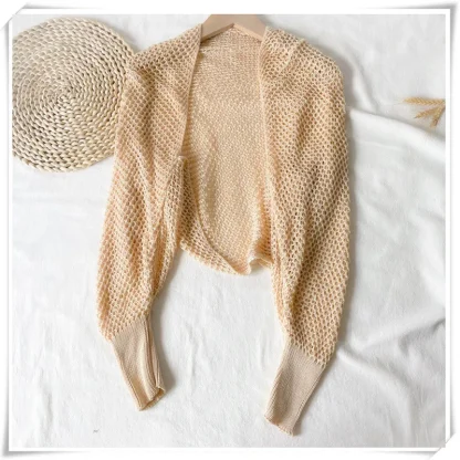 Chic Solid Color See-through Jacket - Image 6