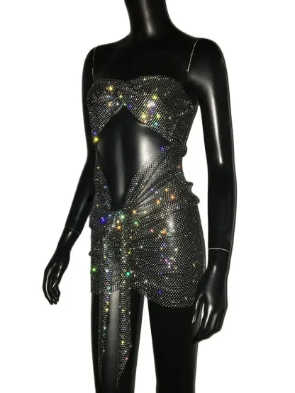 Sexy Cutout Shiny Sheer Dress - Image 7