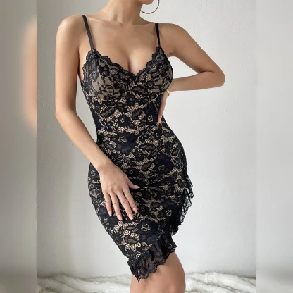 Sleeveless Lace Sheer Dress - Image 4