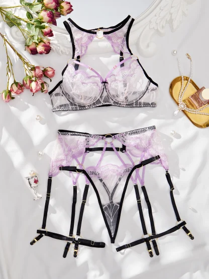 Strappy Lace See-through Lingerie - Image 7