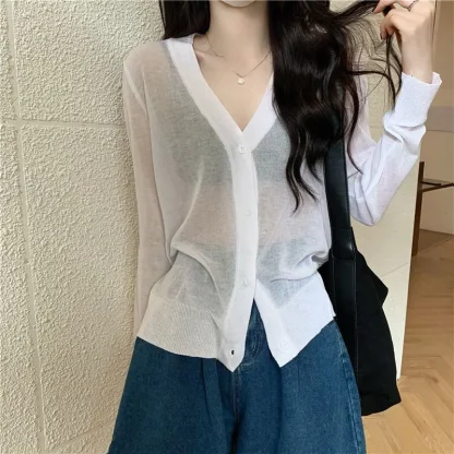 Casual Solid Transparent Jackets - Image 3