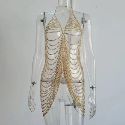 Chain Cover-up Sheer Dress - Image 5