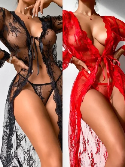 Sexy Lace See-through Nighgown - Image 7