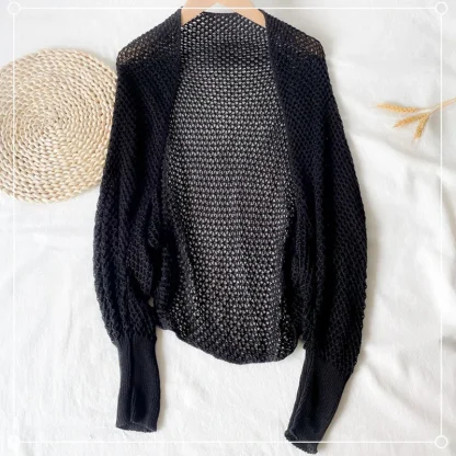 Chic Solid Color See-through Jacket - Image 3