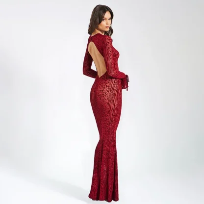 Elegant Backless See-through Dress - Image 2