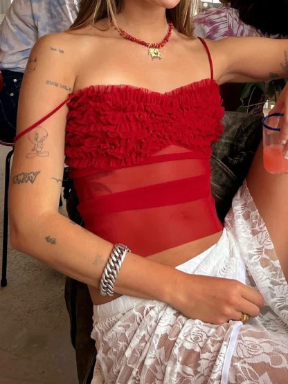 Chic Mesh See-through Top - Image 2