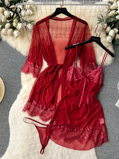 Sexy Mesh See-through Nightwear - Image 3