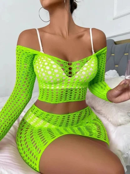 Sexy Fishnet See-through Dress - Image 5