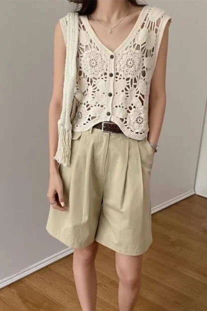 Embroidery V-neck Sheer Top - Image 2