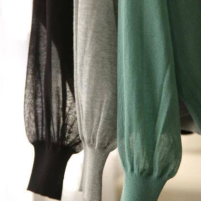 Casual Button-down See-through Jackets - Image 7