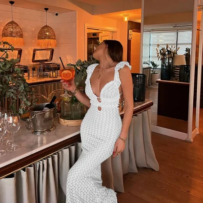 Elegant Maxi See-through Dress - Image 3
