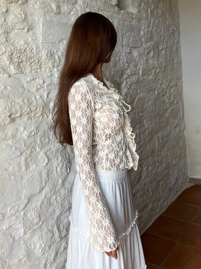 Ruffled Lace See-through Jacket - Image 5
