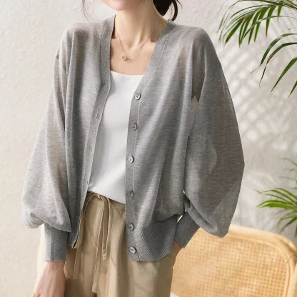 Casual Button-down See-through Jackets