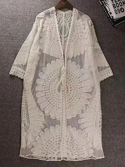 Open Front Sheer Beach Cover-up - Image 5