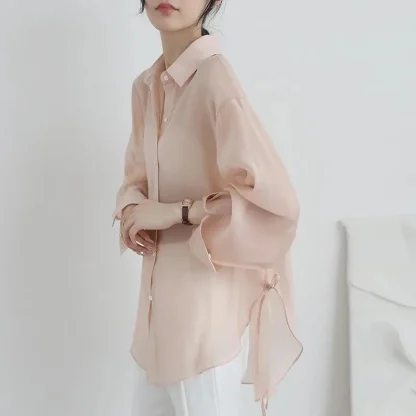 Soft Elegant See-through Blouses - Image 2