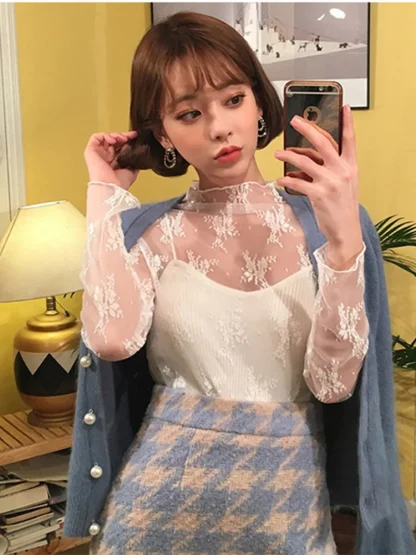 Floral Patterned See-through Top - Image 2