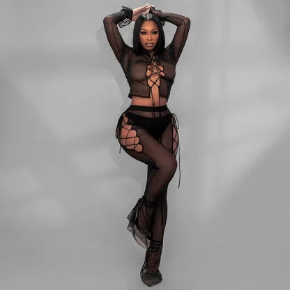Lace-up Transparent Party Wear - Image 3
