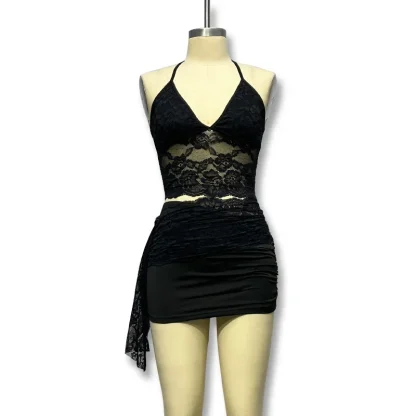 Sexy V-neck Lace Sheer Party Wear - Image 6