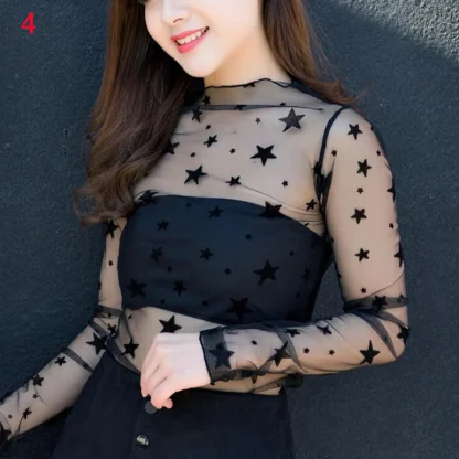 Elegant Patterned Transparent Top - Image 3