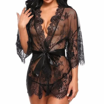 Open Front Lace Sheer Nightwear