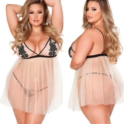 Sexy Plus Size Mesh Babydoll - Image 3