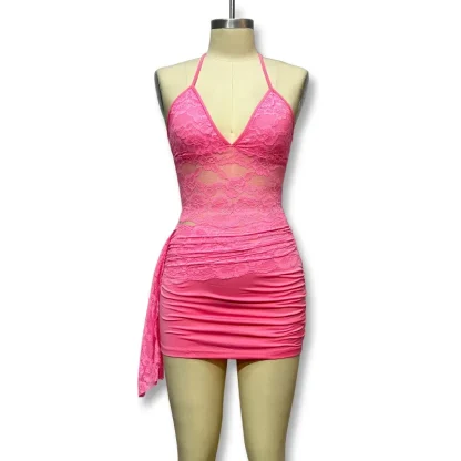 Sexy V-neck Lace Sheer Party Wear - Image 5
