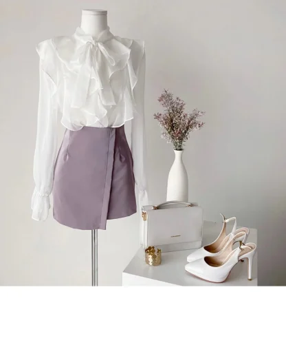 Elegant Ruffles See-through Tops - Image 6