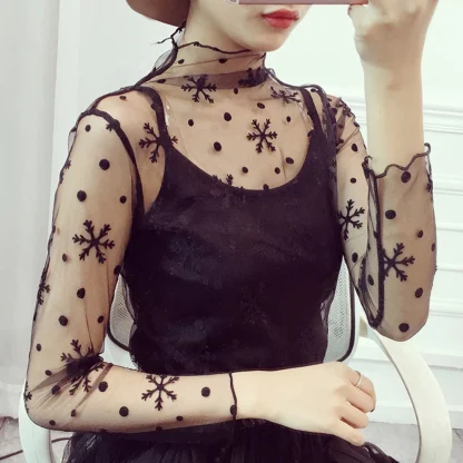 Elegant Patterned Transparent Top - Image 4