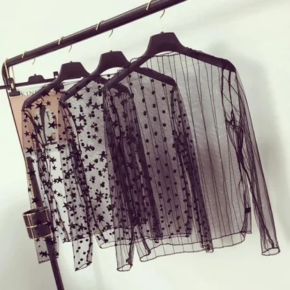Elegant Patterned Transparent Top - Image 6