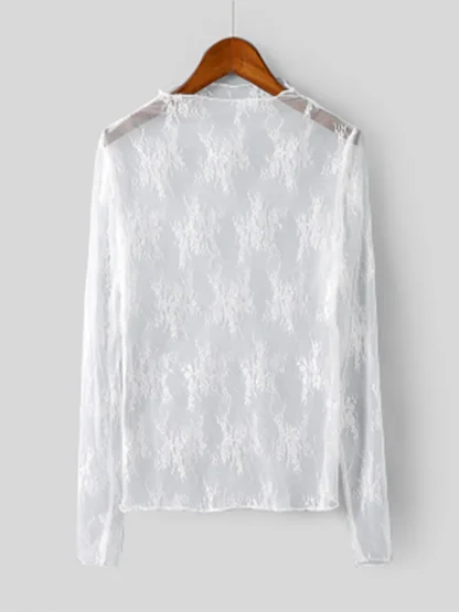 Floral Patterned See-through Top - Image 6