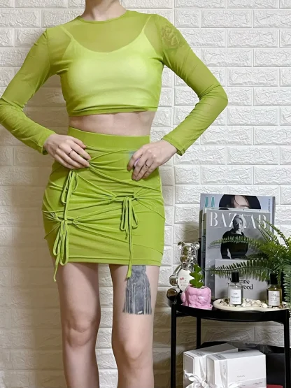 Long Sleeve Mesh Party Wear - Image 2