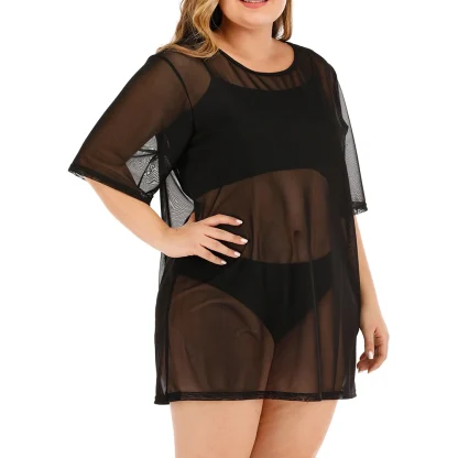 Plus Size Casual See-through Dress - Image 2