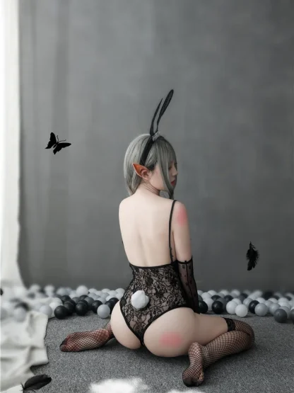 Plus Size Lace See-through Bodysuit - Image 6