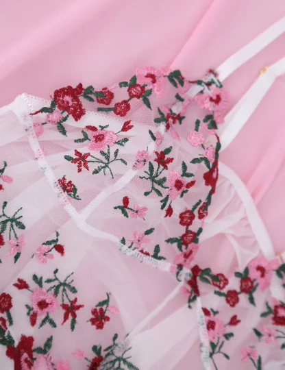 Sleeveless Floral See-through Babydoll - Image 6