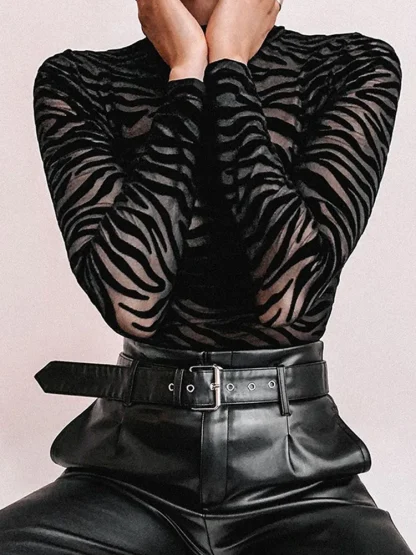 Long Sleeve Transparent Tops - Image 6
