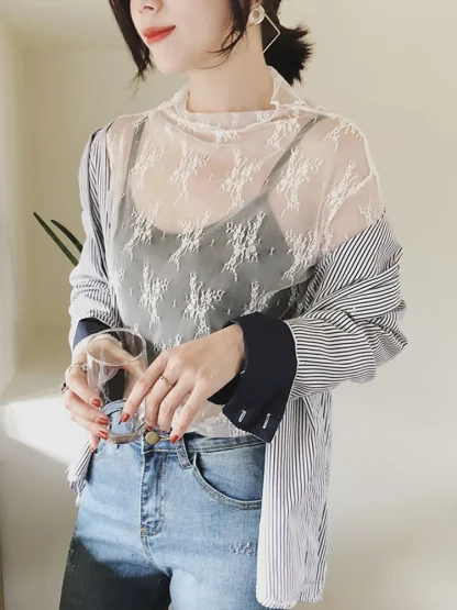 Floral Patterned See-through Top - Image 3