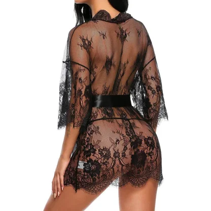 Open Front Lace Sheer Nightwear - Image 2