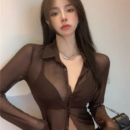 Soft Long Sleeve Transparent Top - Image 4